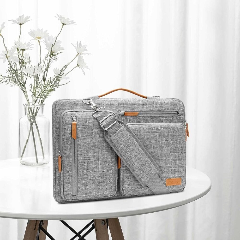 ✨Men Grey Shoulder Bag Computer Bag Compatible wi… - image 7